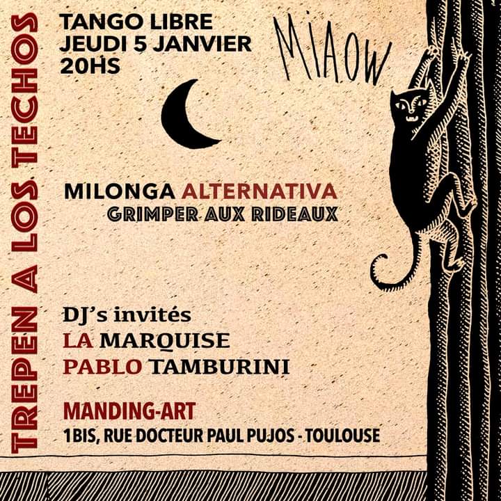Jeudi  5 janvier 2023 : soirée Tango alternatif à partir de 20h